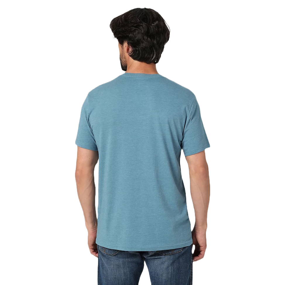 Wrangler Men's USA Kabel Logo Medium Blue Heather T-Shirt 2336214