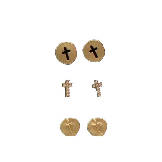 Blazin Roxx Ladies Three Piece Cross Earring Set 3049835