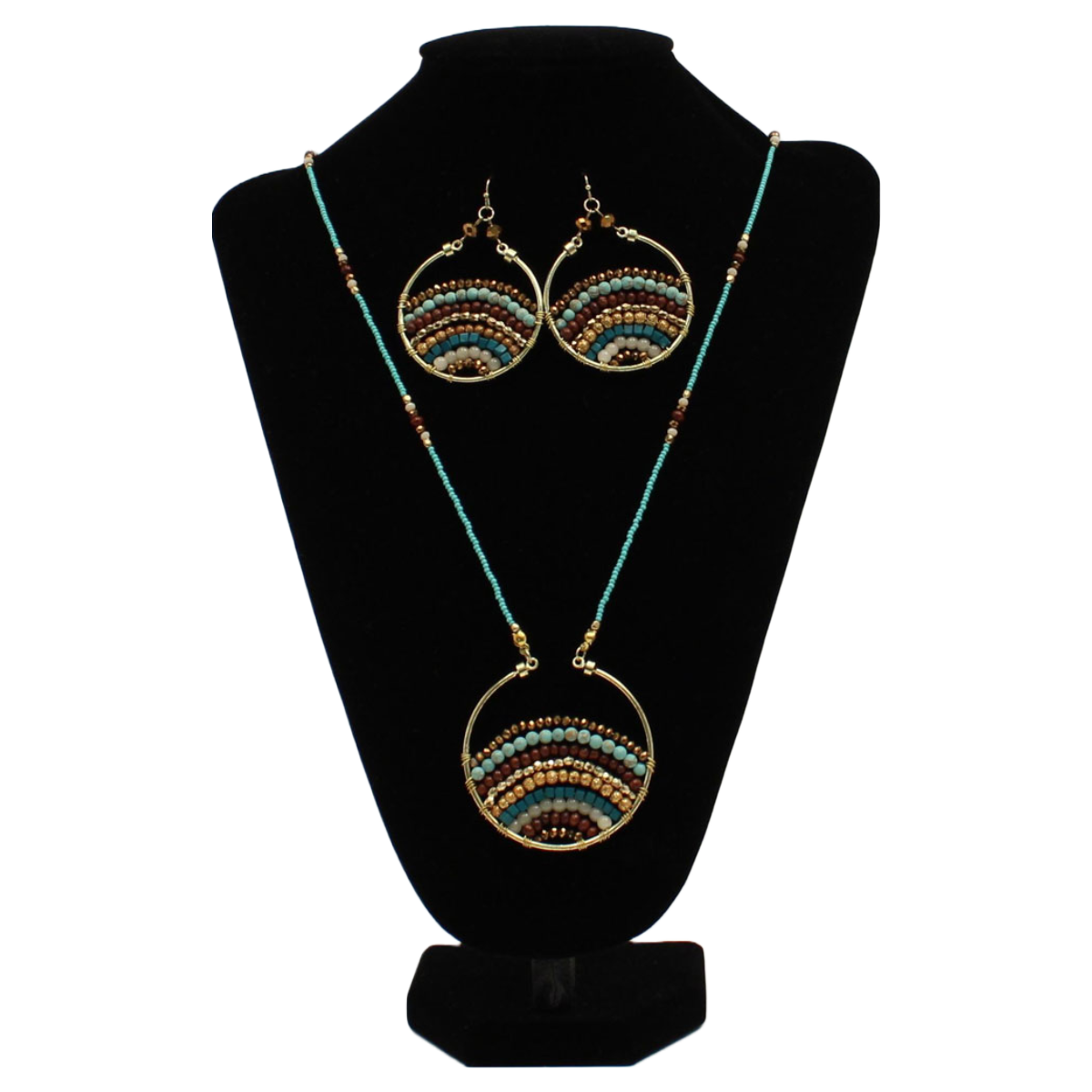 M&F Western Black Stone Multicolor Beaded Bracelet 30364