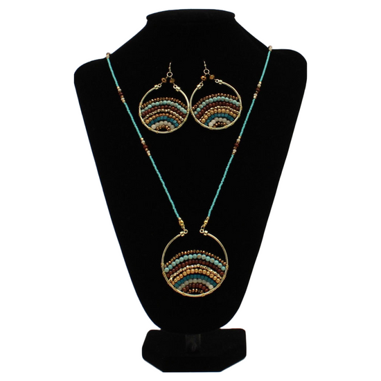 M&F Western Black Stone Multicolor Beaded Bracelet 30364