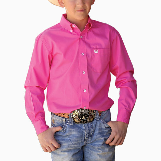 Cinch Children's Western Solid Twill Button-Down Shirt MTW7060026