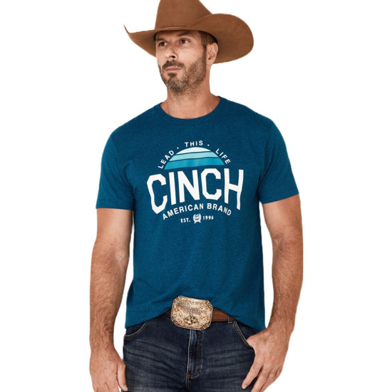 Cinch® Men's Heather Teal Graphic Logo Short Sleeve T-Shirt MTT1690464