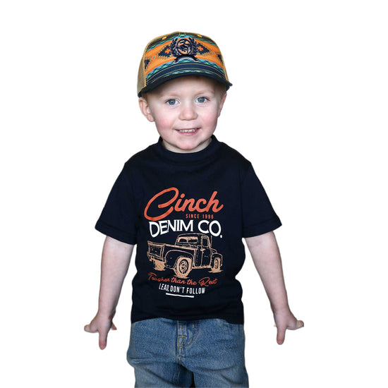 Cinch® Toddler Boy's Truck Graphic Navy Short Sleeve T-Shirt MTT7671078