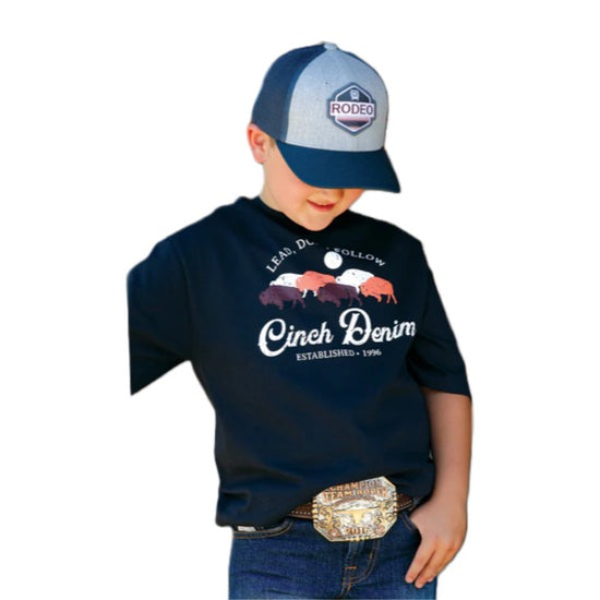 Cinch® Youth Lead Don't Follow Graphic Navy T-Shirt MTT7670116