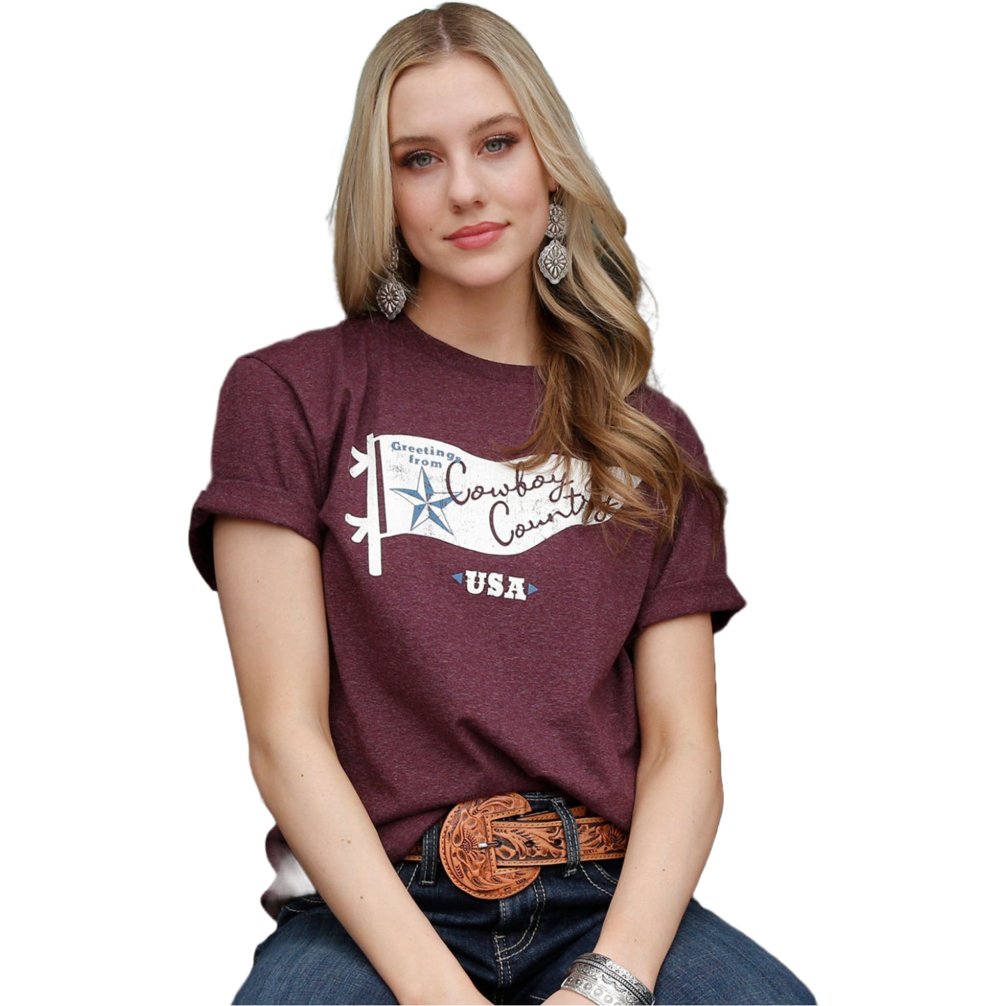 Cruel Denim® Ladies Purple Cowboy Graphic T-Shirt CTT7385007