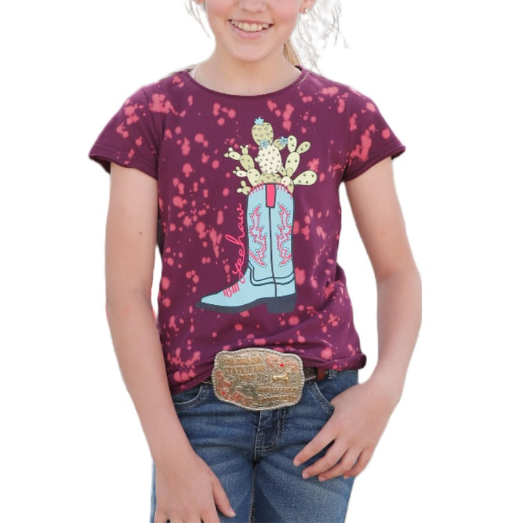 Load image into Gallery viewer, Cruel Denim® Youth Girl&amp;#39;s Tie Dye Graphic Purple T-Shirt CTT8780001
