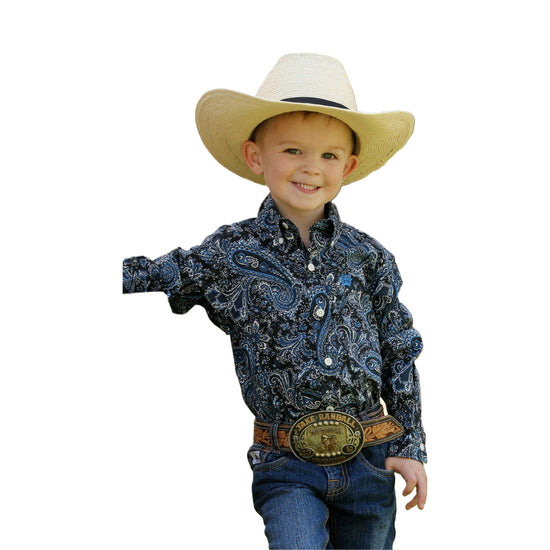 Cinch® Toddler Boy's Paisley Navy Button Down Shirt MTW7061305