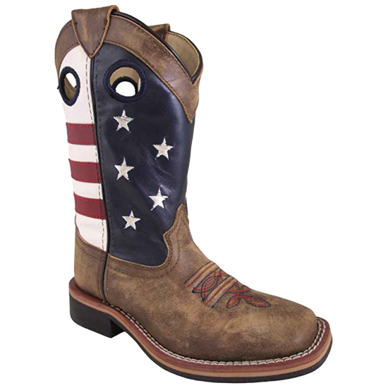 Smoky Mountain Kids Stars And Stripes Square Toe Western Boots 3880
