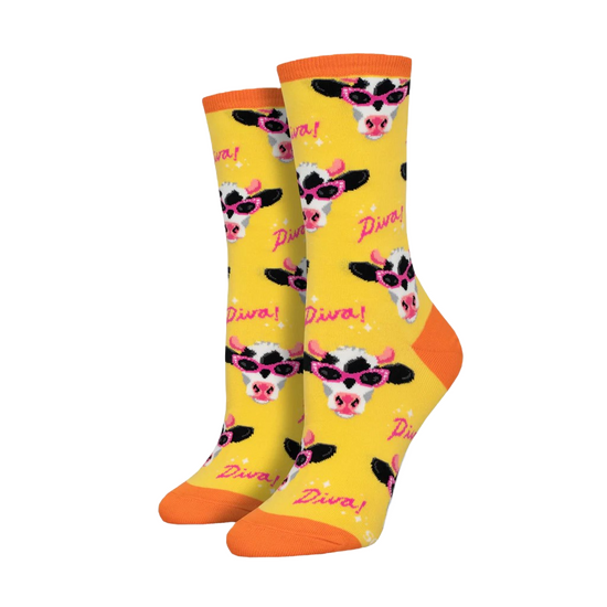 SockSmith Ladies "Milk Diva" Yellow Socks WNC2804-YEL