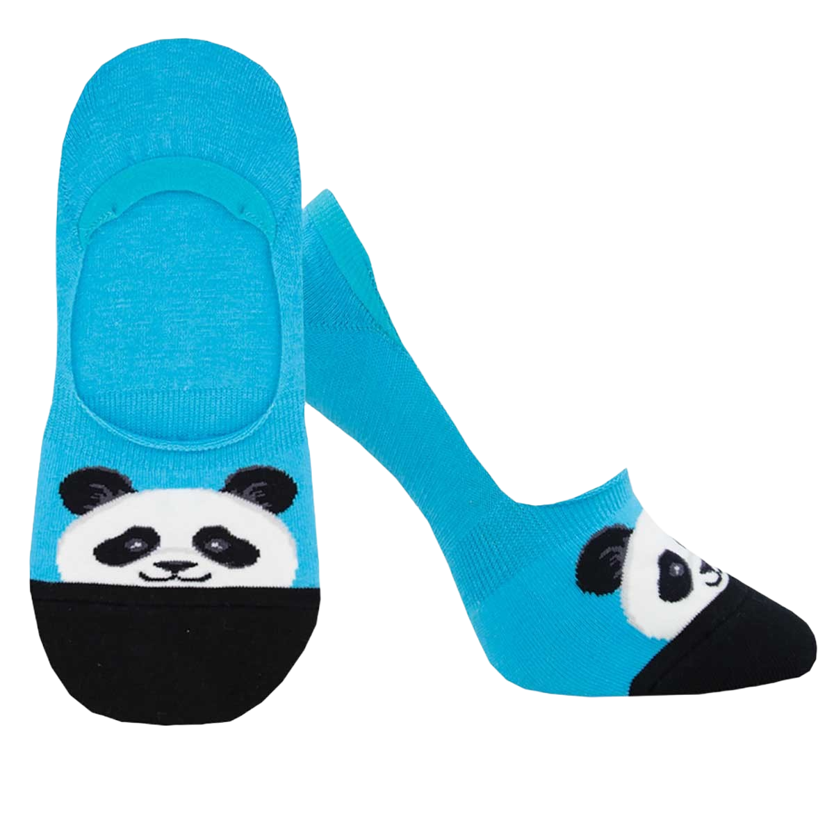 SockSmith Ladies Panda Blue Cotton Liner Socks WNL2307-BLU