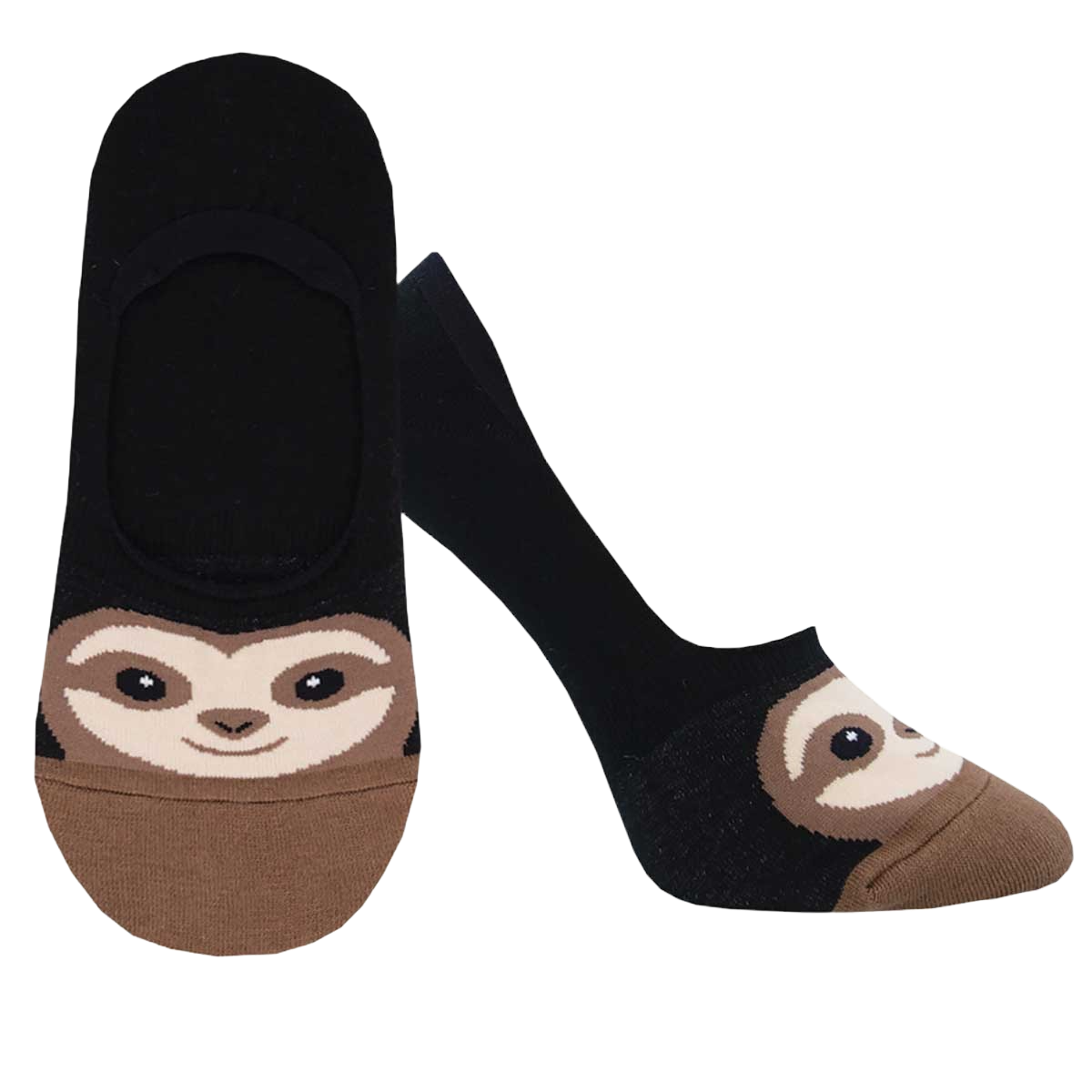 SockSmith Ladies Sloth Black Cotton Liner Socks WNL2306-BLK