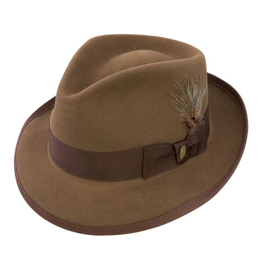 Stetson Men's Whippet Tawny Brown Felt Fedora Hat TFWIPTB102302