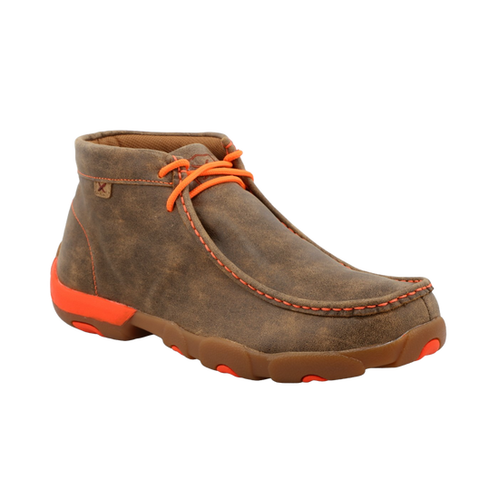 Load image into Gallery viewer, Twisted X Men&amp;#39;s Neon Orange Brown Bomber Driving Mocs MDM0019
