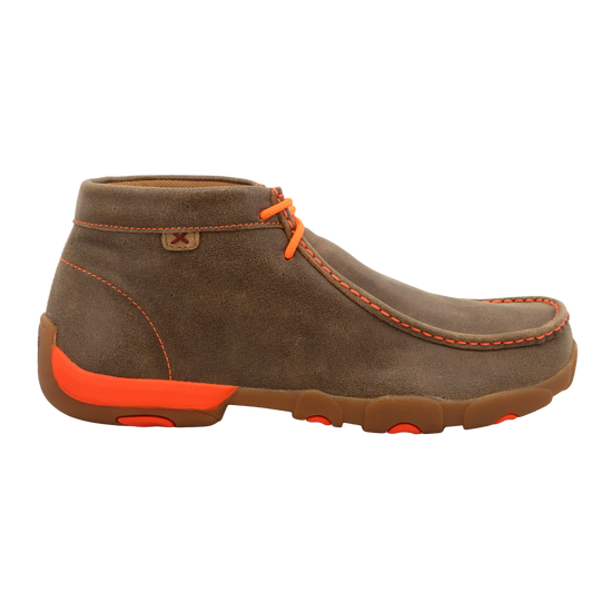 Load image into Gallery viewer, Twisted X Men&amp;#39;s Neon Orange Brown Bomber Driving Mocs MDM0019
