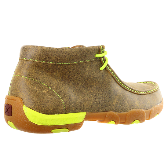Load image into Gallery viewer, Twisted X Men&amp;#39;s Brown Bomber/Neon Yellow Driving Mocs MDM0026
