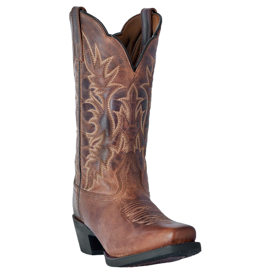 Load image into Gallery viewer, Laredo Ladies Malinda Distressed Tan Square Toe Western Boots 51134
