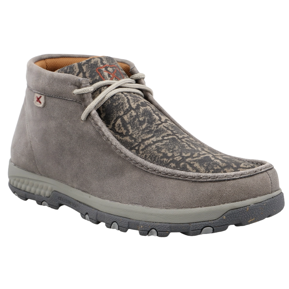 Twisted X® Men's Chukka Elephant Print Grey Slip On Shoes MXC0017