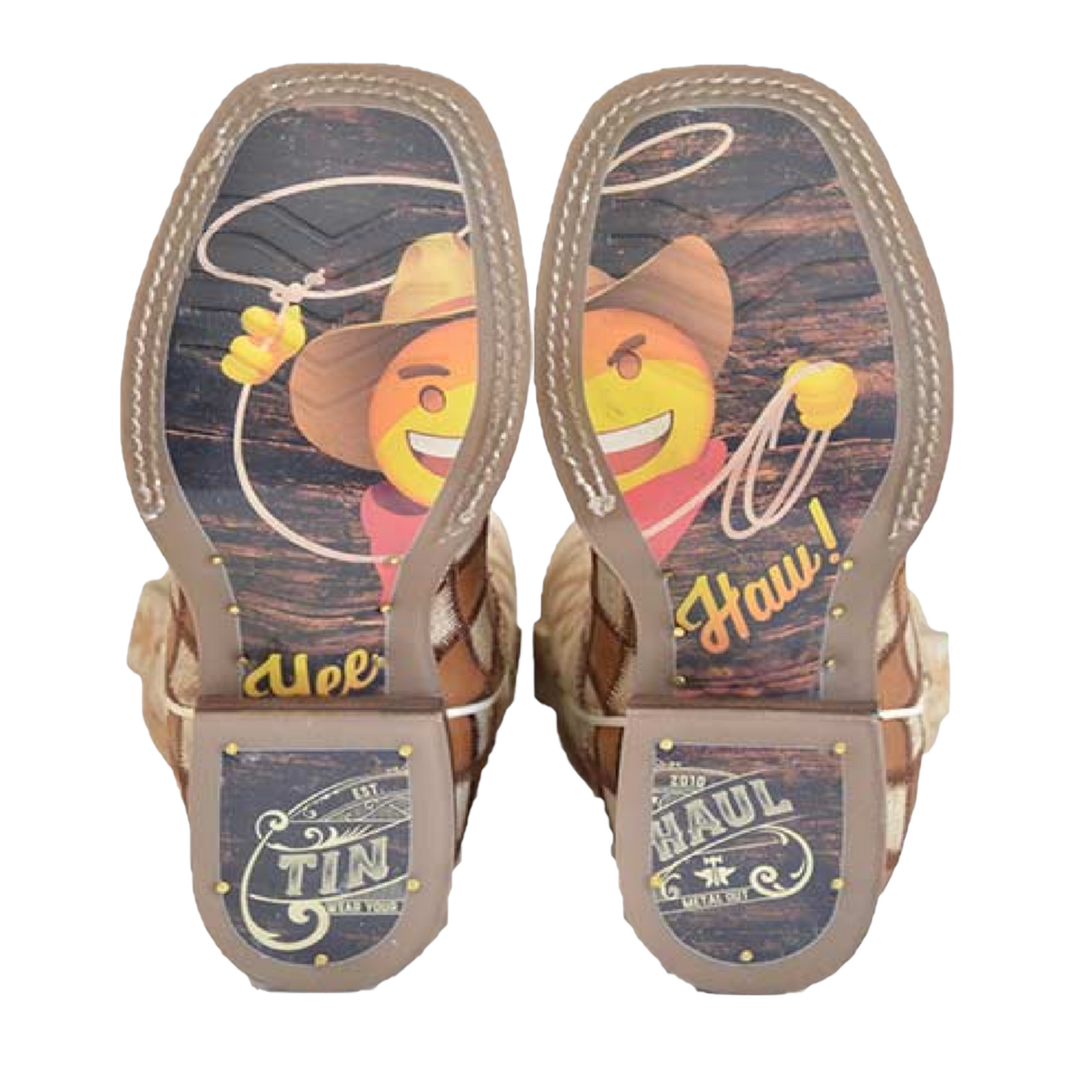 Tin Haul® Children's Emoji Sole Cognac Brown Boots 14-018-0077-0875