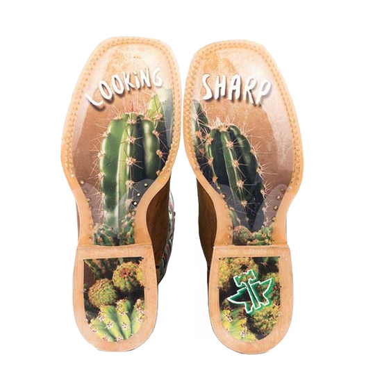 Tin Haul Ladies Cactilicious Lookin Sharp Cactus Boot 14 021 0007 1337