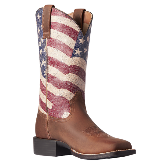 Ariat Ladies Round Up Patriot Stars & Stripes Western Boots 10038397
