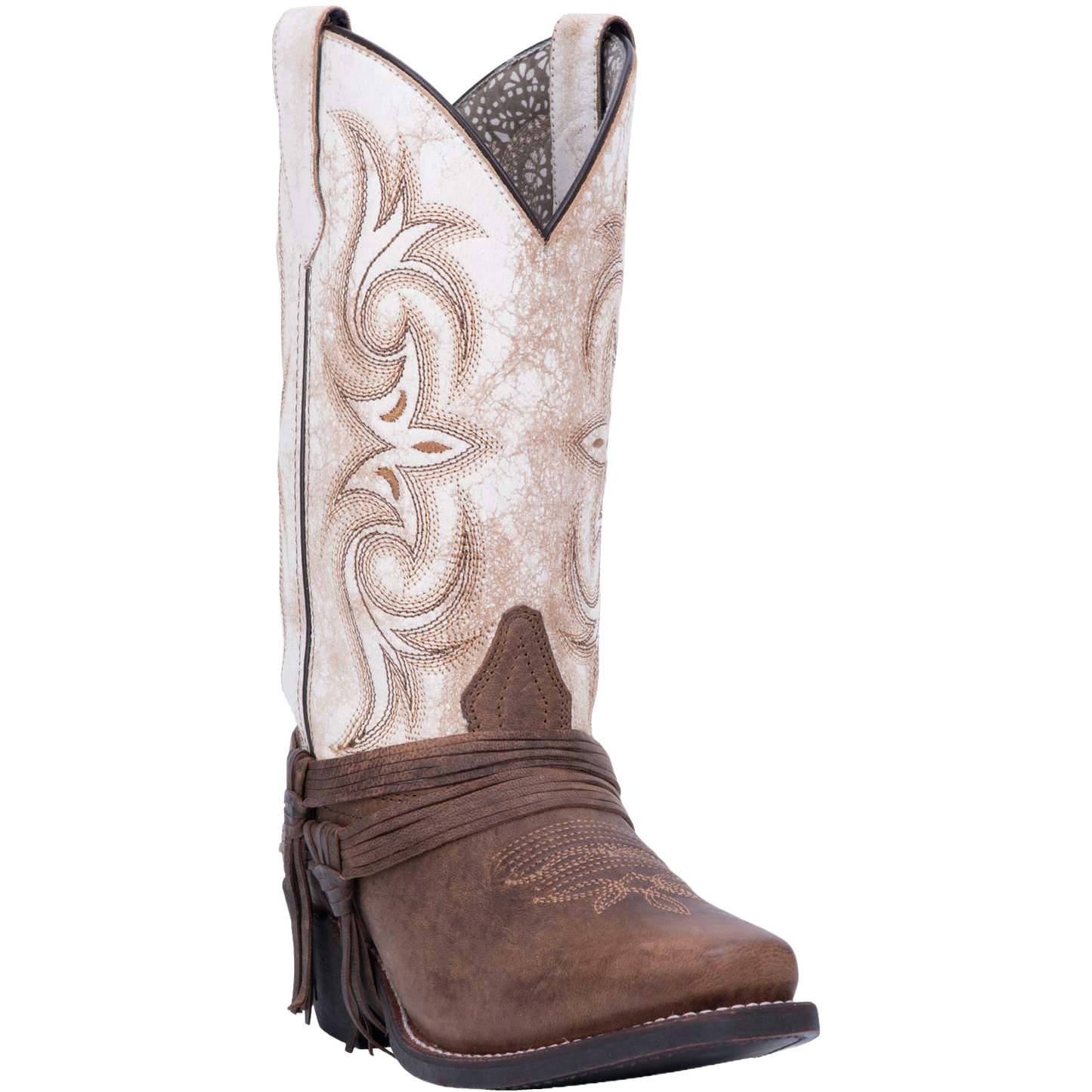 Laredo Ladies Myra Brown & Sand White Western Boots 51091