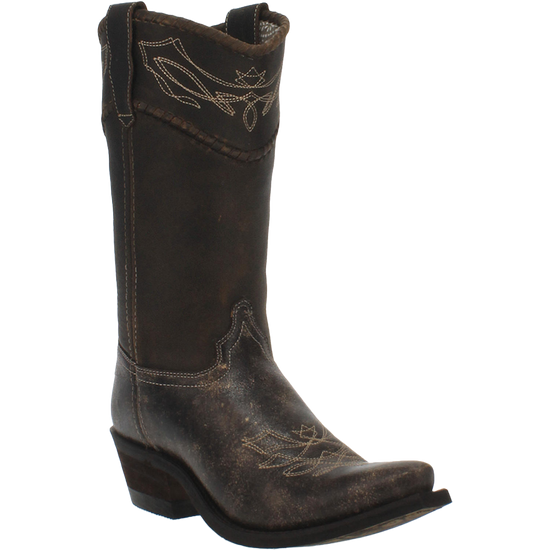 Load image into Gallery viewer, Laredo Ladies Misty Black Distressed Snip Toe Boots 52371
