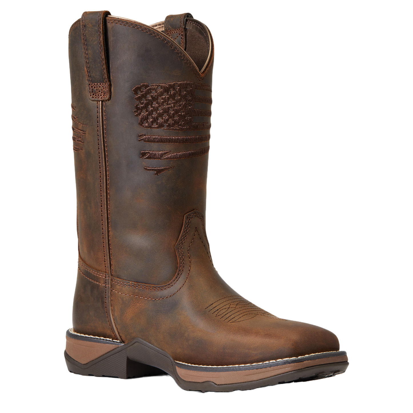 Ariat® Ladies Anthem Patriot Distressed Brown Square Toe Boots 10040271