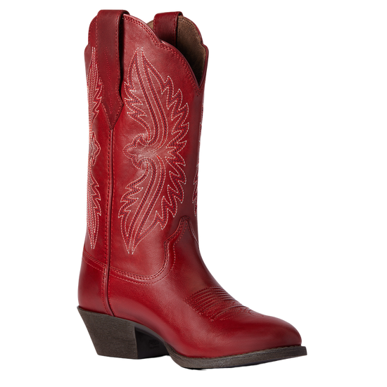 Ariat Ladies Heritage R Toe Rosy Red StretchFit Western Boots 10038433 Ariat Ladies Heritage R Toe Rosy Red StretchFit Western Boots 10038433