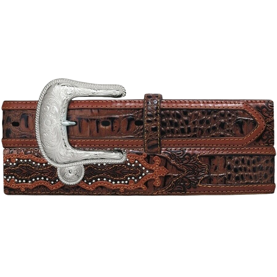 Load image into Gallery viewer, Tony Lama Aged Bark Southern Caiman Belt C41294
