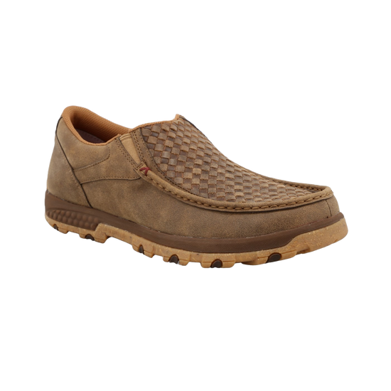 Twisted X Men's Driving Moc Brown Bomber Slip On Shoes MXC0018