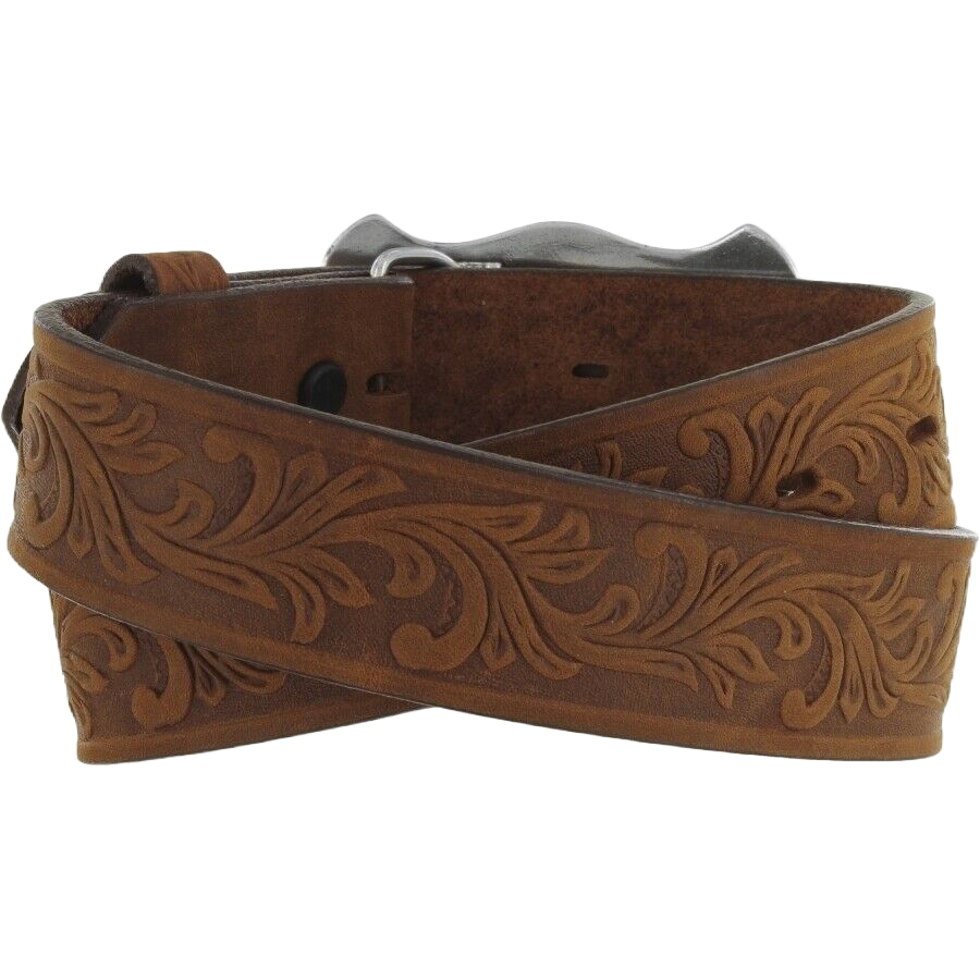 Tony Lama Children's Little Texas Aged Bark Tooled Leather Belt C60119
