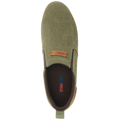 XTRATUF Men's Sharkbyte Canvas Olive Green Waterproof Slip On Shoes XSB-300