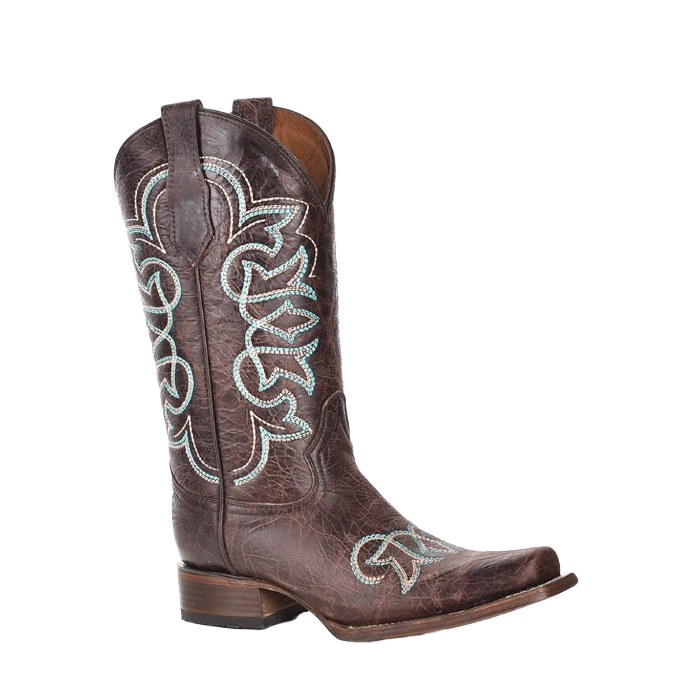 Circle G by Corral Ladies Embroidered Brown & Turquoise Western Boots L5640