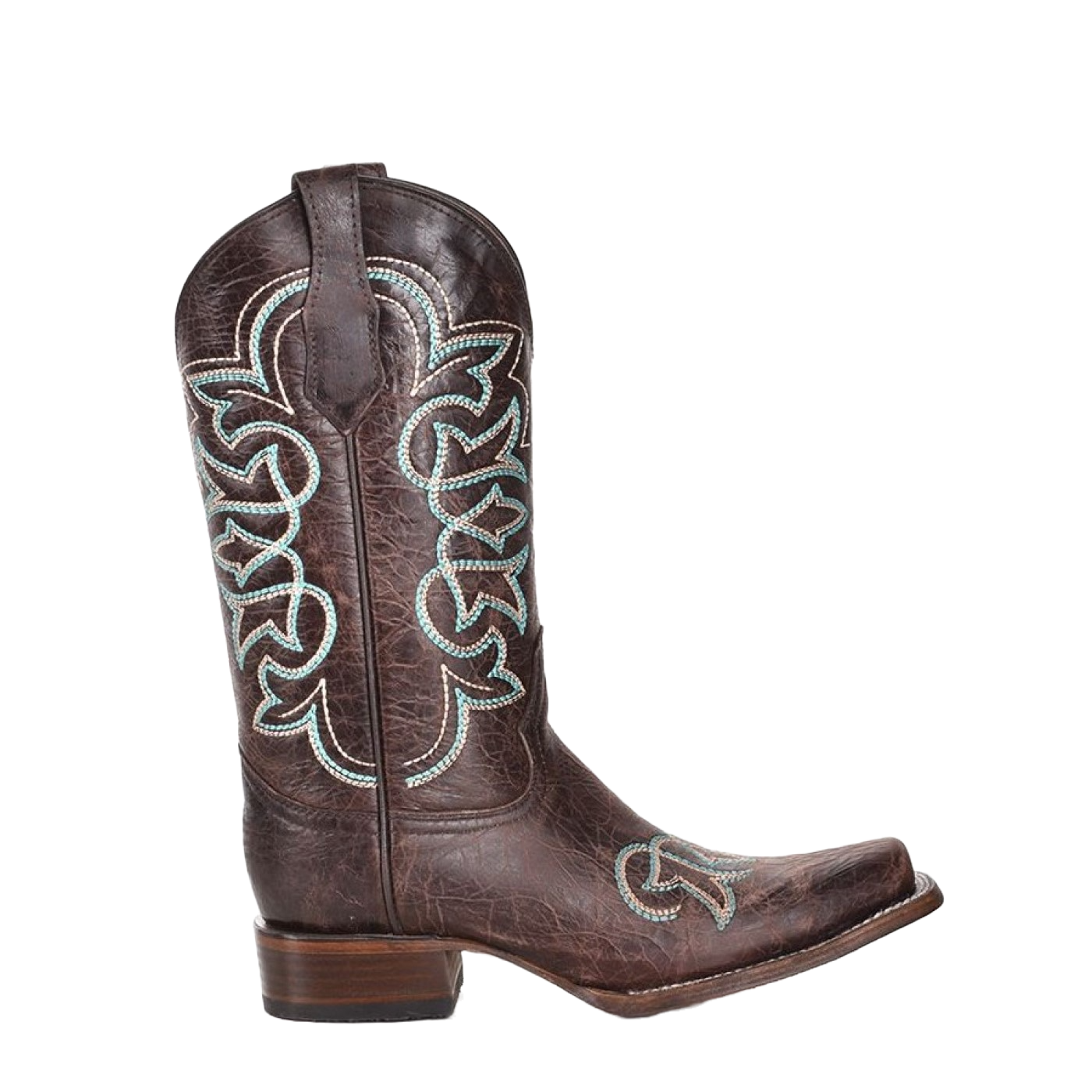 Circle G by Corral Ladies Embroidered Brown & Turquoise Western Boots L5640