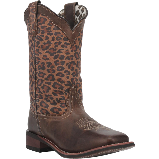 Laredo Ladies Astras Cheetah Print Square Toe Tan Western Boots 5890