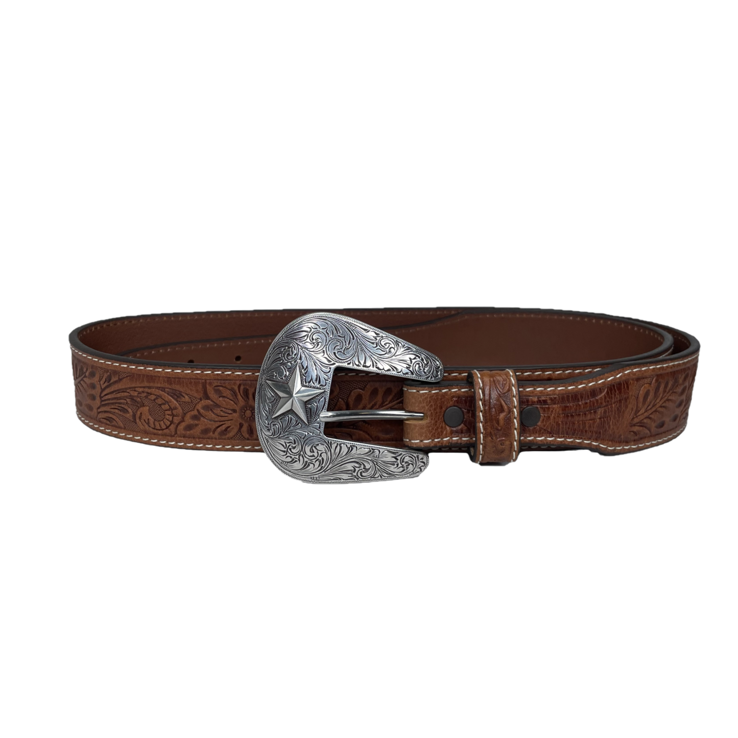 Tony Lama® Men's Austin Floral Tooled Tan Leather Belt C42804