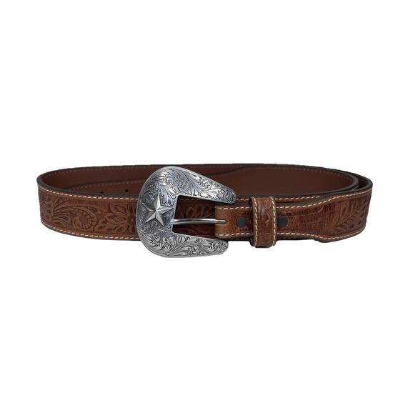 Tony Lama® Men's Austin Floral Tooled Tan Leather Belt C42804
