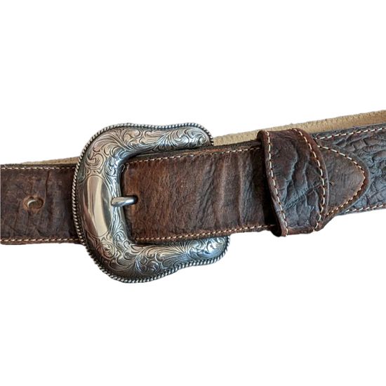 Tony Lama® Ladies Brown "Idaho" Bison Leather Belt C42814