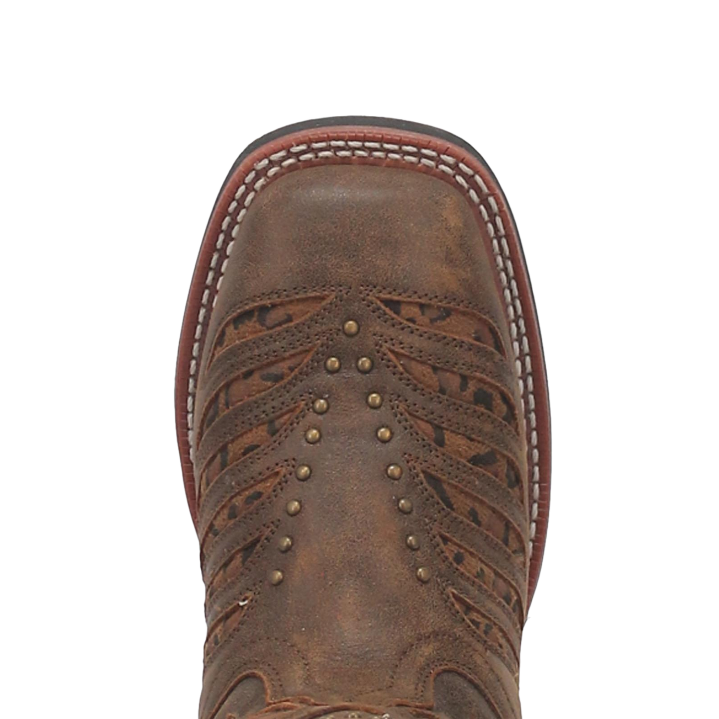 Laredo® Ladies Emmylou Leopard Print Inlay Brown Western Boots 5889