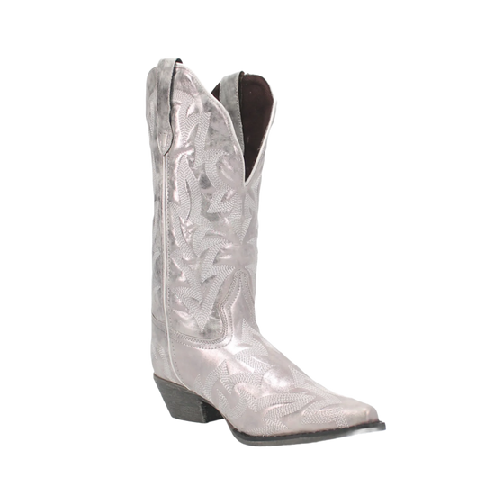 Load image into Gallery viewer, Laredo Ladies Dream Girl Silver Embroidered Snip Toe Boots 52463
