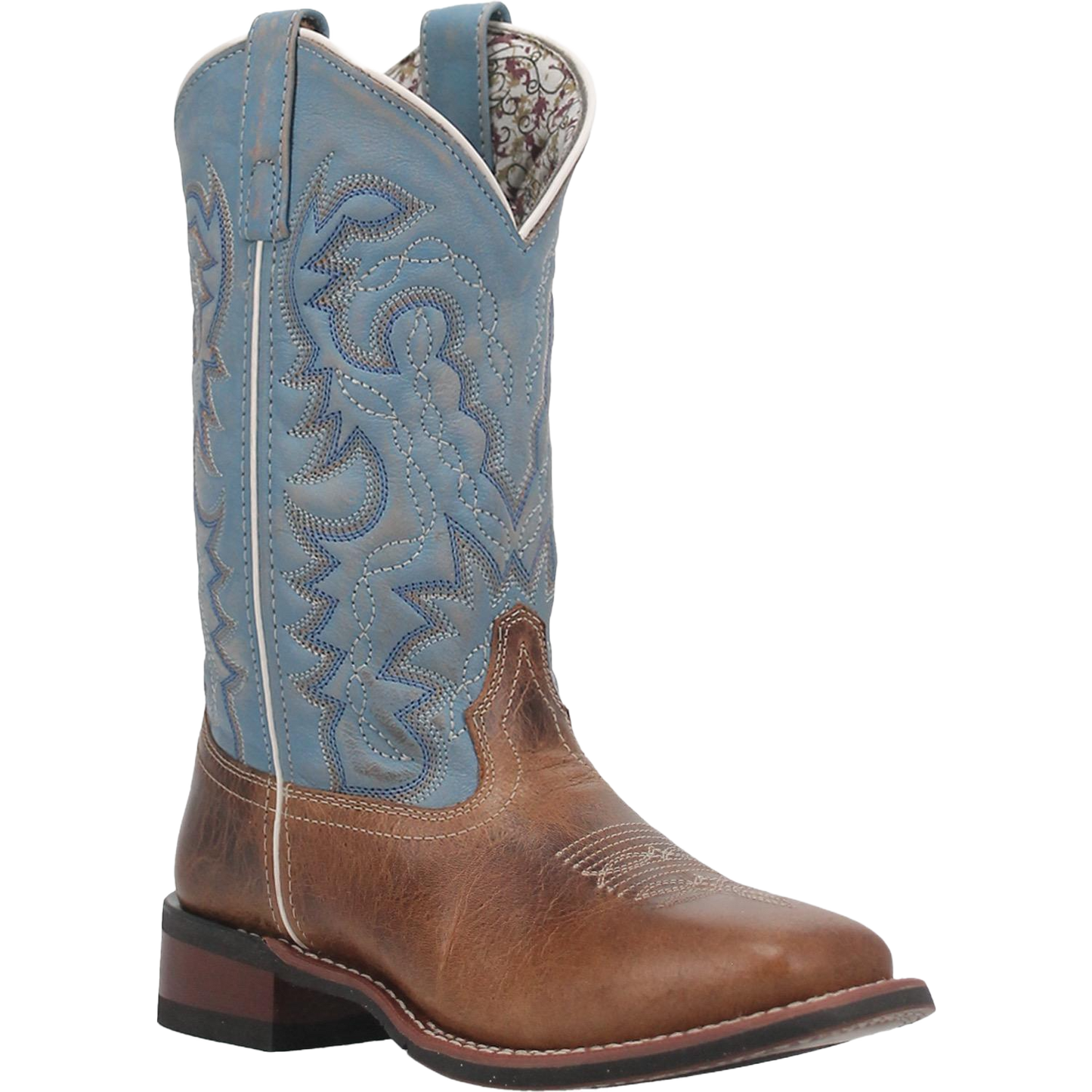 Laredo Ladies Darla Square Toe Honey Pull On Western Boots 5895