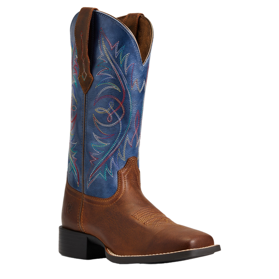 Ariat® Ladies Round Up Sassy Brown Wide Square Toe Boots 10040422