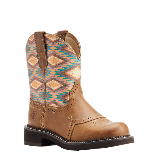 Ariat Ladies Fatbaby Heritage Farrah Aztec Print Tan Boots 10044438
