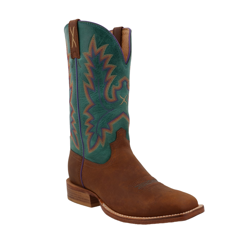 Twisted X Ladies Tech X Cinnamon & Turquoise Square Toe Boots WXTL001