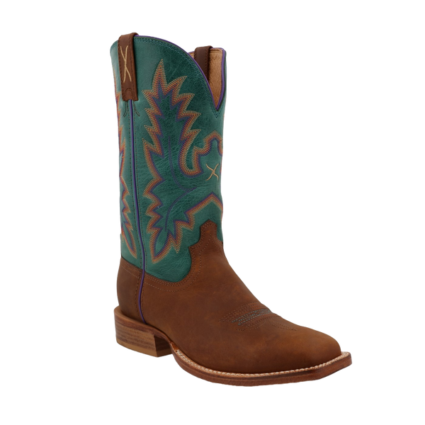 Twisted X Ladies Tech X Cinnamon & Turquoise Square Toe Boots WXTL001