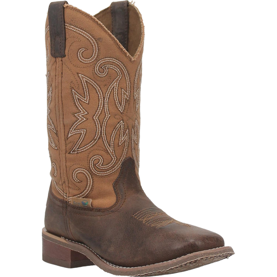 Laredo® Ladies Caney Square Toe Tan Leather Western Boots 5878