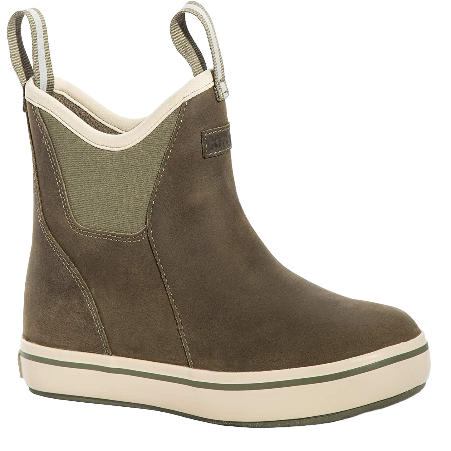 XTRATUF Ladies Olive Waterproof Leather Ankle Deck Boots XWAL303