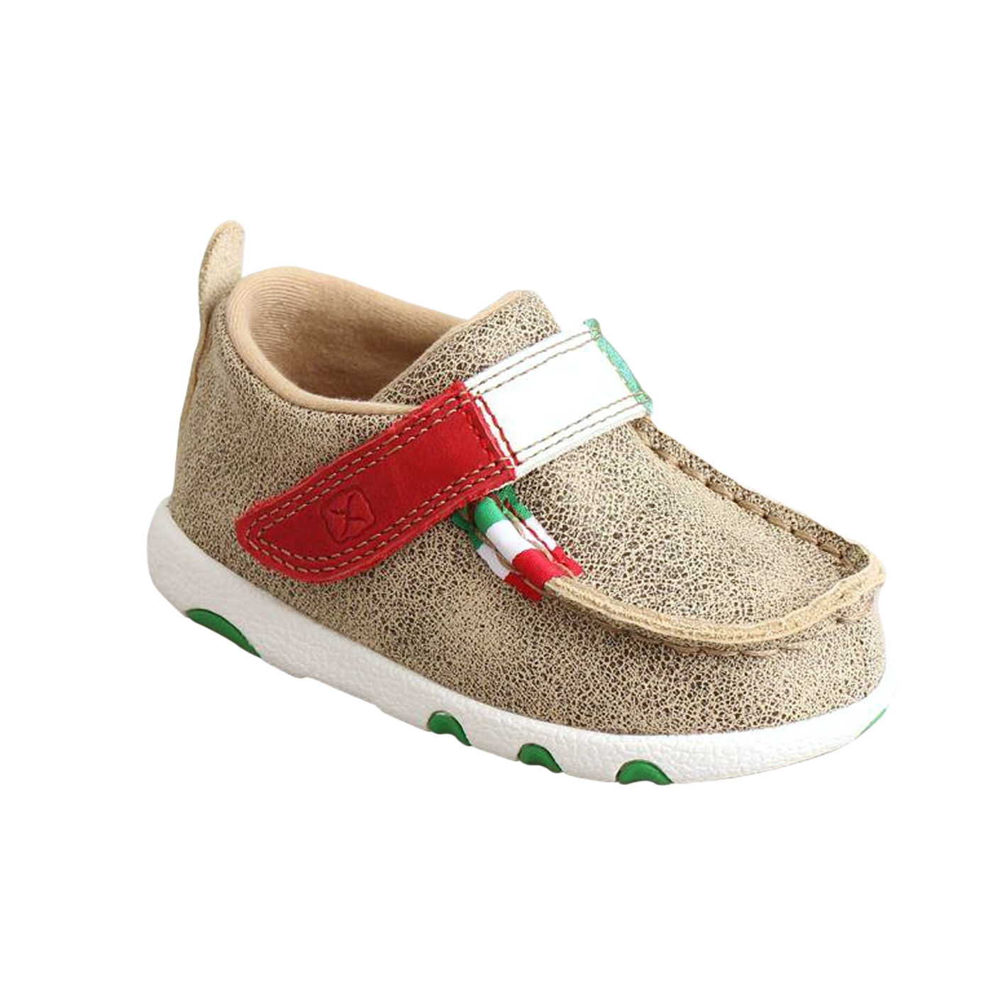 Twisted X Infants Dusty Tan & Mexican Flag Driving Moc Shoes ICA0026