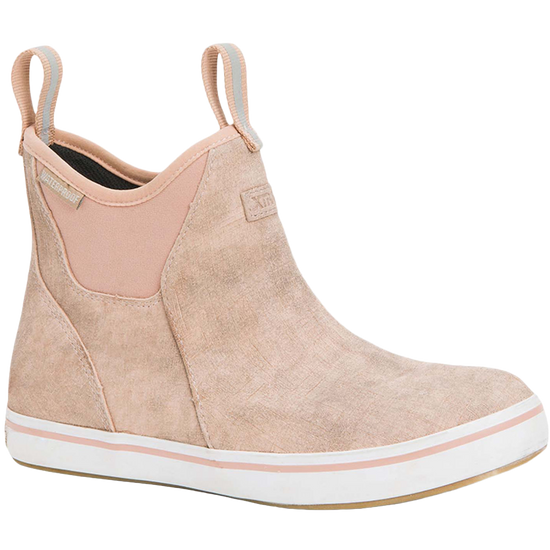 XTRATUF Ladies Waterproof Pink Cream Deck Boots XWAL400