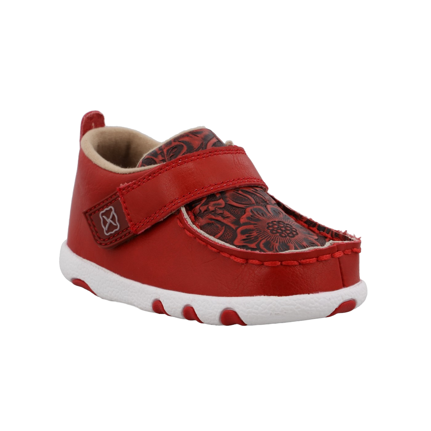 Twisted X Infants Floral Cherry & Tooled Red Slip On Shoes ICA0029
